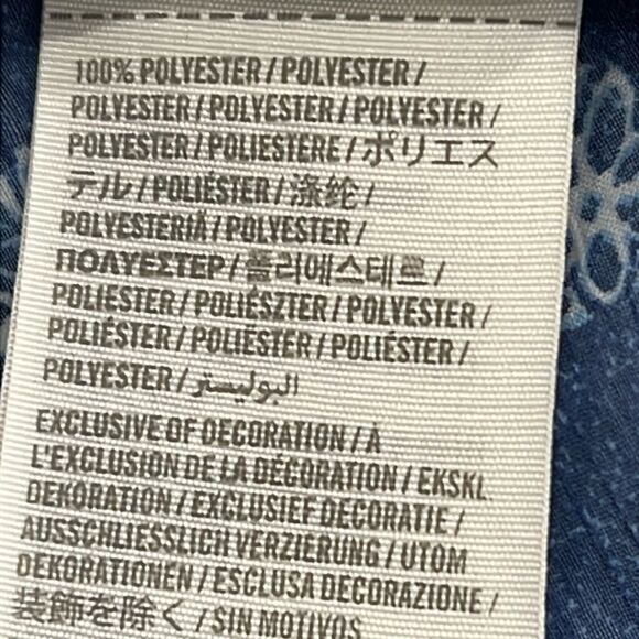 Abercrombie & Fitch Boho Peasant Top Floral Sheer Lightweight Blouse Blue XS - Picture 12 of 13